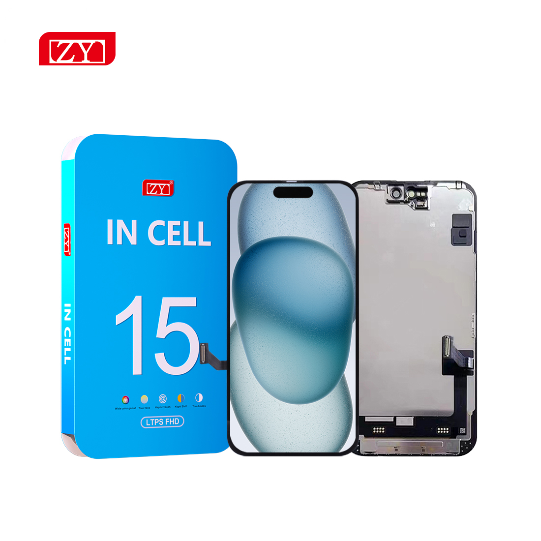 【ZY】ZY最高品質 INCELL FHD COF iPhone 15リペア用LCD