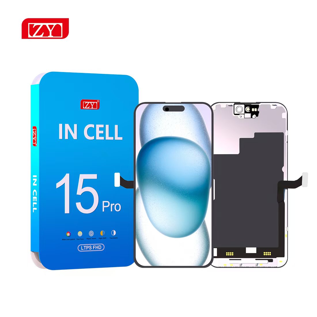 【ZY】ZY最高品質 INCELL FHD COF iPhone 15proリペア用LCD